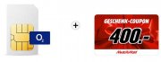 HOT ! o2 Free L mit 20 GB LTE f&uuml;r 39,99 &euro; mtl. + 400&euro; Media Markt Gutschein