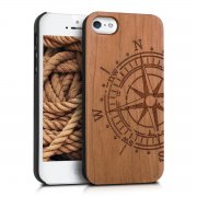 H&uuml;lle f&uuml;r Apple iPhone SE / 5 / 5S - Case Handy Schutzh&uuml;lle Kirschholz auf Kunststoff