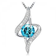 J.Ros&eacute;e Kette Damen 925 Sterling Silber 3A Zirkonia Halskette 0.75 carat Anh&auml;nger 