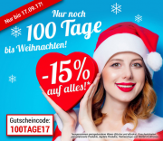 Nur noch 100 Tage bis Weihnachten, jetzt bei Weltbild 15% auf ALLES!