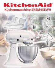 Schn&auml;ppchen! KitchenAid 5KSM45EWH K&uuml;chenmaschine 4,3L f&uuml;r 222,00&euro; statt 519,00&euro;