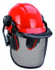 Einhell Forstschutzhelm BG-SH 1 (klappbarer und verstellbarer Gesichtsschutz, Geh&ouml;rschutz) 