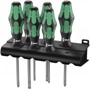 Wera Schraubendrehersatz 335/350/355/6 Kraftform Plus Lasertip + Rack, 6-teilig
