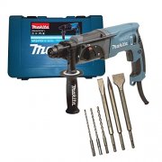 Makita HR2470 Bohrhammer f&uuml;r SDS-PLUS 24 mm inkl. 6tlg. Bohrer-/Meissel-Set
