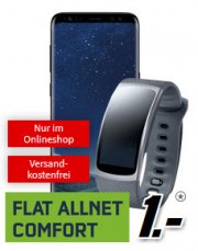Flat Allnet Comfort f&uuml;r 19,99 &euro; monatlich inklusive Samsung Galaxy s8 + MEGA Zugabe f&uuml;r nur 1 &euro;!!