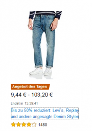 Bis zu 50% reduziert: Levi&acute;s, Replay und andere angesagte Denim Style