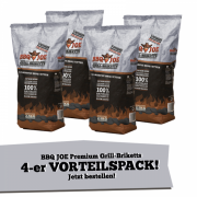 BBQ JOE Best American Hartholz Briketts 4 x 2,5 Kg Vorteilspack, Gesamt 10 Kg f&uuml;r 19,90 statt 29,90