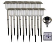 12er Pack Edelstahl LED Solarleuchten mit Erdspie&szlig; f&uuml;r 14,95&euro;