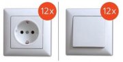 12er Pack Gunsan Visage Steckdose oder Ein/Aus Schalter (Unterputz) mit Rahmen f&uuml;r je 16,99&euro;