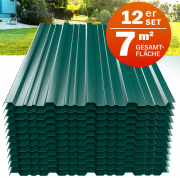 12er-Set Gardebruk 7m&sup2; Trapezbleche 129x46cm gelocht