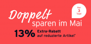 13% Extra-Rabatt auf alle bereits reduzierten Artikel im Tchibo Shop