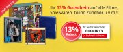 13% Rabatt auf Filme, Spielwaren, Tolino..bei Hugendubel