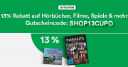 13% Rabatt auf Spielwaren, Filme, Schreibwaren, Musik, H&ouml;rb&uuml;cher und H&ouml;rbuch-Downloads bei Thalia