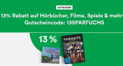 13% Rabatt auf Spielwaren, Filme, Software, Schreibwaren, Wohnen, H&ouml;rb&uuml;cher und mehr im Thalia Shop