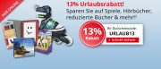 13% Rabatt auf Spielwaren, Schreibwaren, Filme, H&ouml;rb&uuml;cher, B&uuml;cher & mehr im Hugendubel Shop