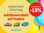 15% Extra-Rabatt bei MyToys auf Artikel von Hasbro, Mindestbestellwert 29,00 Euro