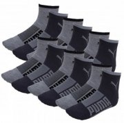 12er Pack Puma Basic Quarter Wording Socken f&uuml;r 15,00&euro; (statt 21&euro;)