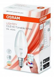Osram Lightify Classic B LED-Gl&uuml;hlampe Kerzenform Tunable White, 6 Watt, E14, matt,, Dimmbar