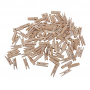 100 X Mini Holzklammern Deko Klammern W&auml;scheklammern