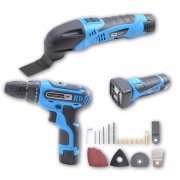 12V Akku Universalwerkzeug Set Bohrschrauber + Multitool + LED Leuchte + 2 Akkus