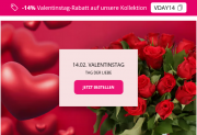 14% Rabatt auf ausgew&auml;hlte Blumenstr&auml;u&szlig;e zum Valentinstag bei Blume Ideal