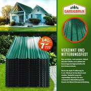 14 St&uuml;ck Gardebruk Trapezbleche aus verzinkten Stahl je 110x46cm f&uuml;r 7 m&sup2;