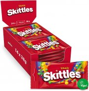 14 x 38 g Skittles Fruits Kaubonbons mit Ananas, Mandarine, Kirsche und weiteren Aromen