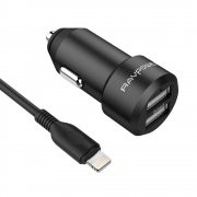 RAVPower 24W 4.8A Duales USB-Autoladeger&auml;t mit 3ft Lightning Kabel 