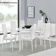Esstisch Set Weiss Tischset St&uuml;hle Esszimmergarnitur