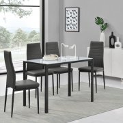 Essgruppe Sitzgruppe Esstisch Set Grau
