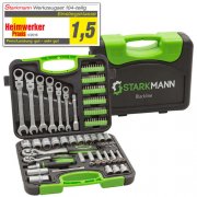 STARKMANN Blackline 104tlg Steckschl&uuml;ssel-Satz Gabelschl&uuml;ssel Werkzeug Box