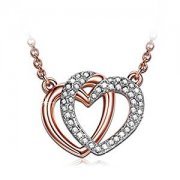 J.NINA "W&auml;chter der Liebe" rosevergoldete Herz-Kette, mit SWAROVSKI&reg; Steinen. 