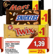 Twix,Mars und Snickers