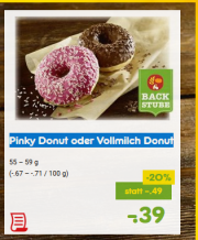 Pinky Donut oder Vollmilch Donut