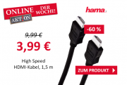 High Speed HDMI-Kabel von Hama bei Woolworth f&uuml;r 3,99&euro; anstatt 9,99&euro;