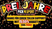 15,55% Rabatt auf das komplette Sortiment inkl. bereits reduzierte Artikel bei PickSport