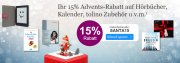 15% Advents-Rabatt auf H&ouml;rb&uuml;cher, Kalender, tolino Zubeh&ouml;r u.v.m. im eBook Shop
