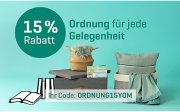 -15% auf alle Artikel die Ordnung schaffen bei Yomonda