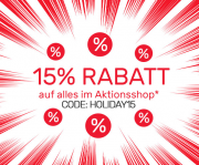15% Extra Rabatt auf alle Artikel (auch bereits reduzierte) im Aktionsshop im Neckermann Shop