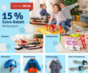 15% Extra-Rabatt auf alle Artikel aus der Kategorie Wintersport im MyToys Shop