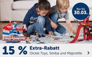 15% Extra-Rabatt auf alle Artikel der Marken Simba, Dickie Toys und Majorette im MyToys Shop