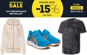15% Extra-Rabatt auf alle bereits reduzierte Performance Bestseller bei SportScheck