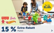 15% Extra-Rabatt auf alles von Barbie, Hot Wheels, Fisher-Price und Mattel Games bei MyToys