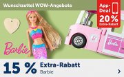15% Extra-Rabatt auf alles von Barbie im MyToys Shop