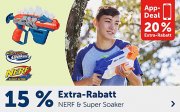 15% Extra-Rabatt auf alles von Hasbro Nerf & Nerf Super Soaker bei MyToys