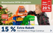 15% Extra-Rabatt auf alles von Hot Wheels und Mega Construx im MyToys Shop