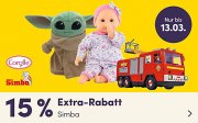 15% Extra-Rabatt auf alles von Simba bei MyToys