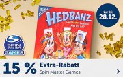 15% Extra-Rabatt auf alles von Spin Master Games bei MyToys
