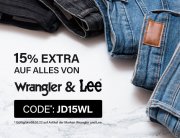 15% Extra-Rabatt auf alles von Wrangler & LEE bei Jeans Direct