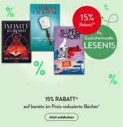 15% Extra-Rabatt auf bereits reduzierte B&uuml;cher bei Hugendubel